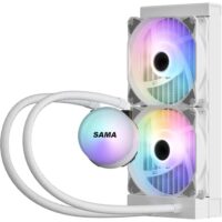 SAMA SL240 240mm RGB  PWM & FDB Fans Liquid Cooler - White - Image 6