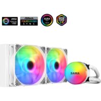 SAMA SL240 240mm RGB  PWM & FDB Fans Liquid Cooler - White