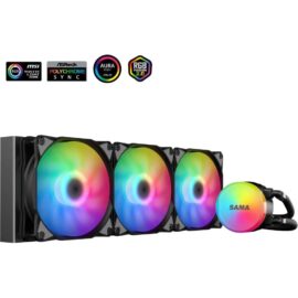 SAMA SL360 360mm RGB  PWM & FDB Fans Liquid Cooler - Black