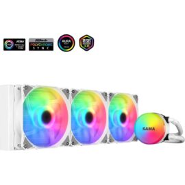 SAMA SL360 360mm RGB  PWM & FDB Fans Liquid Cooler - White