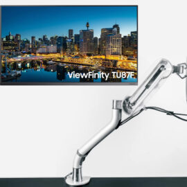 Samsung ViewFinity 32" F32TU874VN 4K UHD Pro Monitor, VA Panel, 60Hz, 5ms, HDR10, sRGB, HDMI, Dual 4K Display Used With Single Gas Spring Monitor Arm Used