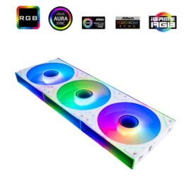 Thermalright TL-M12QW-S X3 Wireless Splicing Case Fan-120mm Quiet Infinity Mirror ARGB Lighting Effects New Power Chip Module Simplifies Wiring Management 3-Packs Building Blocks Fan White