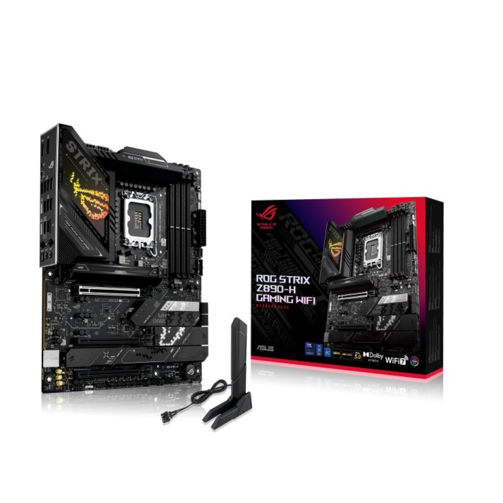 Asus Rog Strix Z890-H Gaming WiFi Z890 LGA 1851 ATX Motherboard Intel Core Ultra Series 2 Ready Advanced AI PC-Ready 16+2+1+2 Stages DDR5 5Gb LAN WiFi 7 4X M.2 PCIe 5.0 USB Type-C AI OC