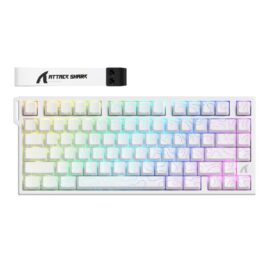 Attack Shark R82 HE 75% RGB Rapid Trigger Magnetic Gaming Keyboard – White Contours