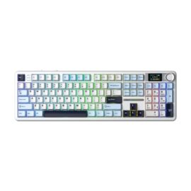 AULA F108 Pro Full-Size Mechanical Keyboard With Smart Screen White Blue