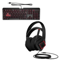 HP Omen Encoder Mechanical Gaming Wired Keyboard, HP Omen Mindframe Prime Advance Gaming Headset Black Combo Deal (Open Box)