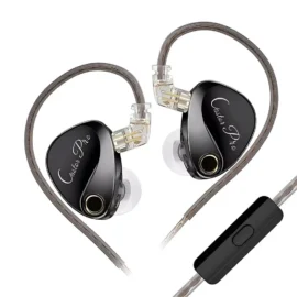 KZ Castor Pro IEM with HD Mic, Dual 10mm Dynamic Driver, Harman Target Improved Bass for Hi-Res Audio Quality, 4 Tuning Switch, Oxygen Free Copper Flat Cable, 0.78mm 2Pin & 3.5mm Plug Compatible
