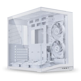 Lian Li O11 Dynamic Mini V2 Flow 5 Pre Installed Non RGB Gaming Computer Case - White