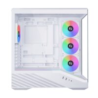 Lian Li Vector V100 ATX Mid-Tower PC Case, 4 x 120mm ARGB PWM Fans Pre-Installed, LED RGB Strip, Display Platform with Tempered Glass, Support 420mm GPUs, 360mm Radiator, Optimized Airflow White - Image 3