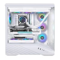 Lian Li Vector V100 ATX Mid-Tower PC Case, 4 x 120mm ARGB PWM Fans Pre-Installed, LED RGB Strip, Display Platform with Tempered Glass, Support 420mm GPUs, 360mm Radiator, Optimized Airflow White - Image 8