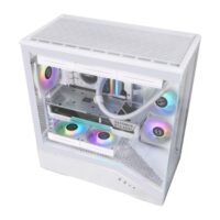 Lian Li Vector V100 ATX Mid-Tower PC Case, 4 x 120mm ARGB PWM Fans Pre-Installed, LED RGB Strip, Display Platform with Tempered Glass, Support 420mm GPUs, 360mm Radiator, Optimized Airflow White - Image 9