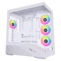 Lian Li Vector V100 ATX Mid-Tower PC Case, 4 x 120mm ARGB PWM Fans Pre-Installed, LED RGB Strip, Display Platform with Tempered Glass, Support 420mm GPUs, 360mm Radiator, Optimized Airflow White - Image 2