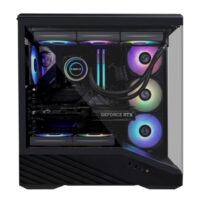 Lian Li Vector V100 ATX Mid-Tower PC Case, 4 x 120mm ARGB PWM Fans Pre-Installed, LED RGB Strip, Display Platform with Tempered Glass, Support 420mm GPUs, 360mm Radiator, Optimized Airflow Black - Image 3