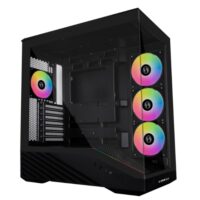 Lian Li Vector V100 ATX Mid-Tower PC Case, 4 x 120mm ARGB PWM Fans Pre-Installed, LED RGB Strip, Display Platform with Tempered Glass, Support 420mm GPUs, 360mm Radiator, Optimized Airflow Black - Image 9