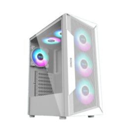 Sonic R28 ATX ARGB Gaming Case (3x ARGB Fans) – White
