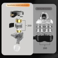 KZ Castor Wired IEM In-Ear Headphones with Mic, Dual Dynamic Driver in Ear Monitor, 4 Tuning Switches IEM, 2Pin Detachable Cable (Harman Target with Mic) - Image 3