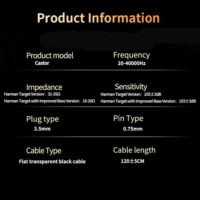 KZ Castor Wired IEM In-Ear Headphones with Mic, Dual Dynamic Driver in Ear Monitor, 4 Tuning Switches IEM, 2Pin Detachable Cable (Harman Target with Mic) - Image 4