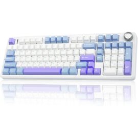 AULA F99 PRO Gasket-Mounted Triple-Mode Mechanical Keyboard Star Vector Switch Light Blue White Purple
