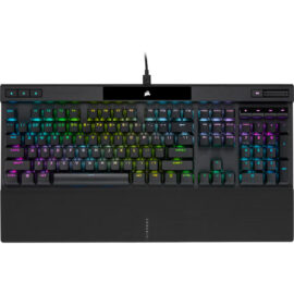 Corsair K70 RGB PRO Wired Mechanical Gaming Keyboard - Cherry MX RGB Red Linear Switches 8,000Hz Hyper-Polling PBT Double-Shot PRO Keycaps Soft-Touch Palm Rest - Black