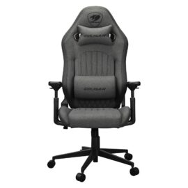 Cougar Explore Royal Gray F with Breathable Velvet Fabric 3D Armrests, Lumbar & Neck Pillows Gaming Chair