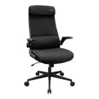 Cougar STRYDER Chair, Imitation Linen Material, Adjustable Headrest, Multi-Density Foam Seat, Ergonomically Contoured Lumbar Zone, Class 4 Gas Lift Cylinder, Black - Image 2