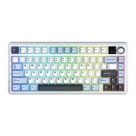 Epomaker X Aula F75 Max Wireless Mechanical Keyboard with TFT Screen and Knob, Gasket Gaming Keyboard in 75% Layout, Hot Swappable, RGB Backlight, for PC/Mac/Linux (Blue White Dark Purple)