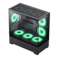 GameMAx Vista MB Micro ATX tower - Aesthetic looks airflow focus Glass to Glass full view - Black - Image 2