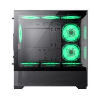 GameMAx Vista MB Micro ATX tower - Aesthetic looks airflow focus Glass to Glass full view - Black - Image 3