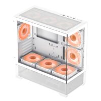 GameMAx Vista MW Micro ATX tower - Aesthetic looks airflow focus Glass to Glass full view - White - Image 2