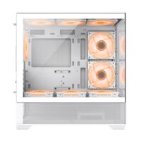 GameMAx Vista MW Micro ATX tower - Aesthetic looks airflow focus Glass to Glass full view - White - Image 3