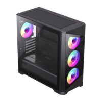 GameMax Destroyer TGB Micro-ATX 4 ARGB Fans, Tempered Glass Panels Gaming Case - Black - Image 3