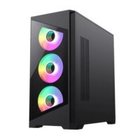 GameMax Destroyer TGB Micro-ATX 4 ARGB Fans, Tempered Glass Panels Gaming Case - Black - Image 4