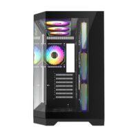 GameMax HYPE-A full viewed designed Mid Tower ATX PC Gamig Case - Black - Image 2
