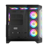 GameMax HYPE-A full viewed designed Mid Tower ATX PC Gamig Case - Black - Image 6