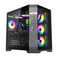 GameMax HYPE-A full viewed designed Mid Tower ATX PC Gamig Case - Black