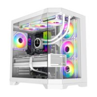 GameMax HYPE-A full viewed designed Mid Tower ATX PC Gamig Case - White