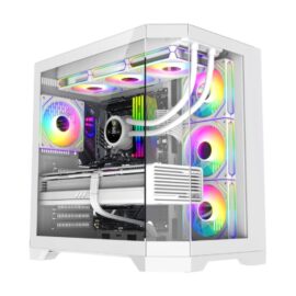 GameMax HYPE-A full viewed designed Mid Tower ATX PC Gamig Case - White