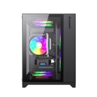 GameMax Infinity Mini Supports Fix 7 ARGB Fans 2 Tempered Glass - Black - Image 2