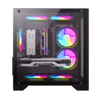 GameMax Infinity Mini Supports Fix 7 ARGB Fans 2 Tempered Glass - Black - Image 4