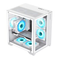 GameMax Infinity Mini Supports Fix 7 ARGB Fans 2 Tempered Glass - White - Image 3