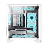 GameMax Infinity Mini Supports Fix 7 ARGB Fans 2 Tempered Glass - White - Image 4