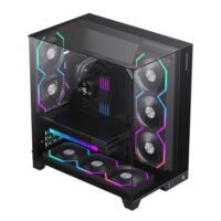 GameMax Infinity PRO Panoramic Tempered Glass Mid-Tower Gaming PC Case - Black - Image 2