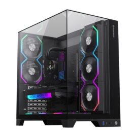 GameMax Infinity PRO Panoramic Tempered Glass Mid-Tower Gaming PC Case - Black