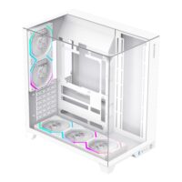 GameMax Infinity PRO Panoramic Tempered Glass Mid-Tower Gaming PC Case - White - Image 4