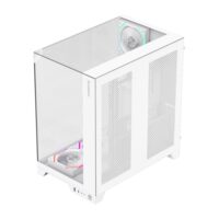 GameMax Infinity PRO Panoramic Tempered Glass Mid-Tower Gaming PC Case - White - Image 3