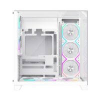 GameMax Infinity PRO Panoramic Tempered Glass Mid-Tower Gaming PC Case - White - Image 2