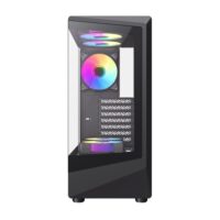 GameMax Vista COC AB ATX Mid-Tower features a 262° panoramic view Gaming Case - Black - Image 2