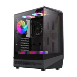 GameMax Vista COC AB ATX Mid-Tower features a 262° panoramic view Gaming Case - Black