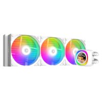 ID-COOLING FX360 LCD 360 mm AIO Liquid CPU Cooler with 1.48″ Full-Color LCD Display - White