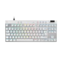 Logitech PRO X TKL RAPID Wired Mechanical Keyboard, Magnetic Analog Switches, Rapid Trigger, LIGHTSYNC Technology, Wired Connectivity, English (US) Layout, White 920-013242